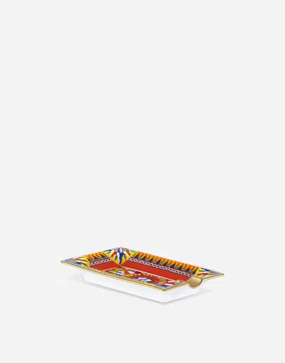 Dolce & Gabbana Porcelain Ashtray In Multicolor