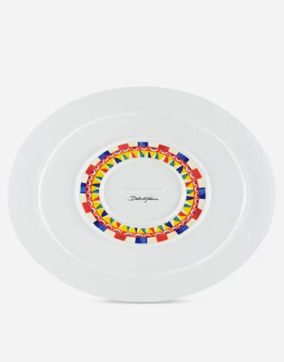 Dolce & Gabbana Carretto Siciliano Porcelain Platter In Multicolor
