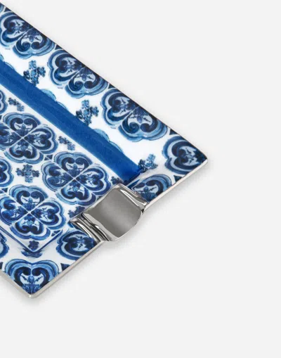 Dolce & Gabbana Porcelain Ashtray In Multicolor