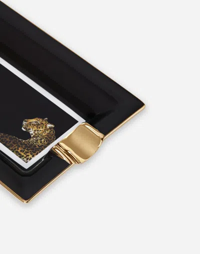 Dolce & Gabbana Porcelain Ashtray In Multicolor
