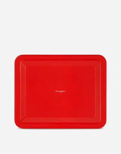 Dolce & Gabbana Wooden Tray Medium In Multicolor