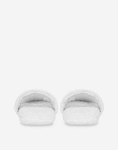 Dolce & Gabbana Jacquard Cotton Terry Slippers In Multicolor