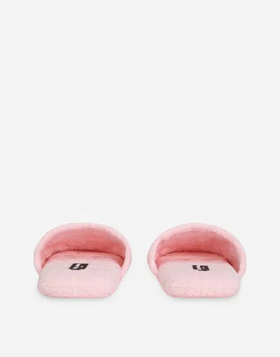 Dolce & Gabbana Jacquard Cotton Terry Slippers In Multicolor