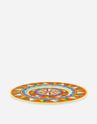 Dolce & Gabbana Charger Plate In Fine Porcelain Multicolor Unisex Onesize In Multicolor