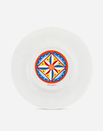 Dolce & Gabbana Charger Plate In Fine Porcelain Multicolor Unisex Onesize In Multicolor