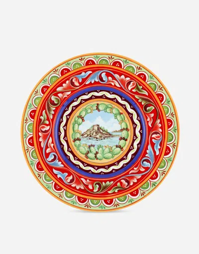 Dolce & Gabbana Charger Plate In Fine Porcelain Multicolor Unisex Onesize In Multicolor