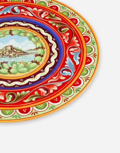 Dolce & Gabbana Charger Plate In Fine Porcelain Multicolor Unisex Onesize In Multicolor