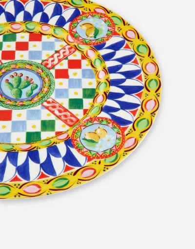 Dolce & Gabbana Charger Plate In Fine Porcelain In Multicolor