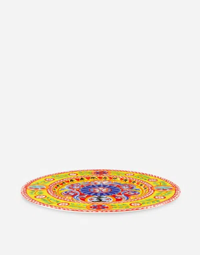 Dolce & Gabbana Charger Plate In Fine Porcelain Multicolor Unisex Onesize In Multicolor