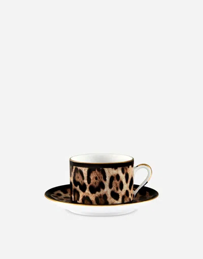 Dolce & Gabbana Porcelain Tea Set In Multicolor