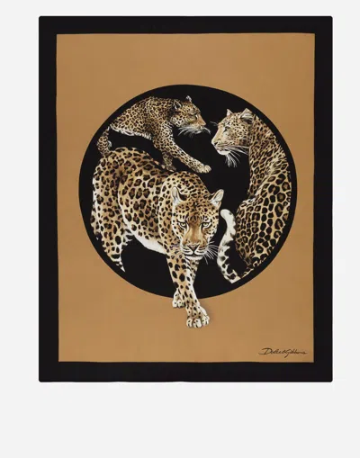 Dolce & Gabbana Silk Blanket Doubled With Wool Multicolor Unisex Onesize In Multicolor