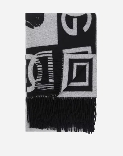 Dolce & Gabbana Cashmere Jacquard Blanket Multicolor Unisex Onesize In Multicolor