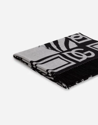 Dolce & Gabbana Cashmere Jacquard Blanket Multicolor Unisex Onesize In Multicolor