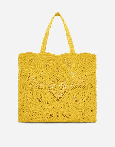 Dolce & Gabbana Large Beatrice Shopper In Yellow