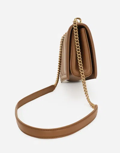 Dolce & Gabbana Medium Devotion Quilted Leather Crossbody Bag In Beige