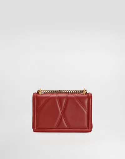 Dolce & Gabbana Dolce  Gabbana Devotion Logo Plaque Shoulder Bag In Red