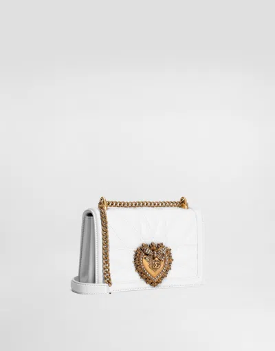 Dolce & Gabbana Medium Devotion Shoulder Bag In White
