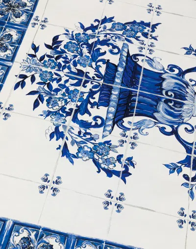 Dolce & Gabbana Silk Blanket Doubled With Wool Multicolor Unisex Onesize In Multicolor