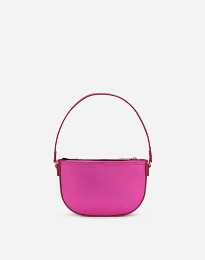 Dolce & Gabbana Foiled Nappa Leather Shoulder Bag In Fuchsia