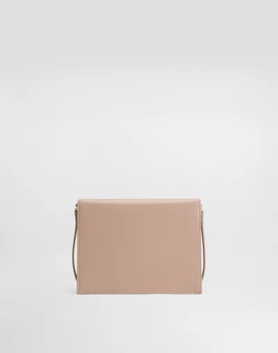 Dolce & Gabbana Embossed Leather Shoulder Bag In Pale Pink