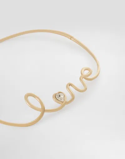 Dolce & Gabbana Semi-rigid 'love' Choker In Gold