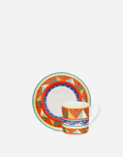 Dolce & Gabbana Fine Porcelain Espresso Set In Multicolor
