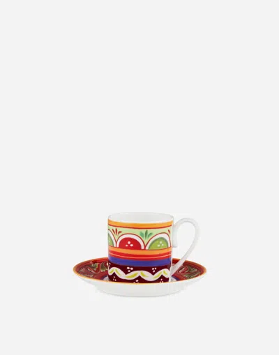 Dolce & Gabbana Fine Porcelain Espresso Set In Multicolor