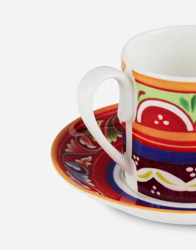Dolce & Gabbana Fine Porcelain Espresso Set In Multicolor