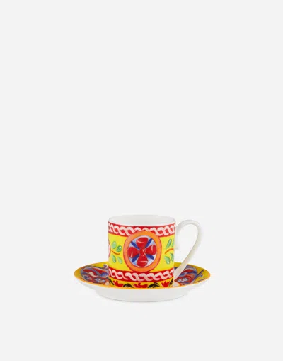 Dolce & Gabbana Fine Porcelain Espresso Set In Multicolor