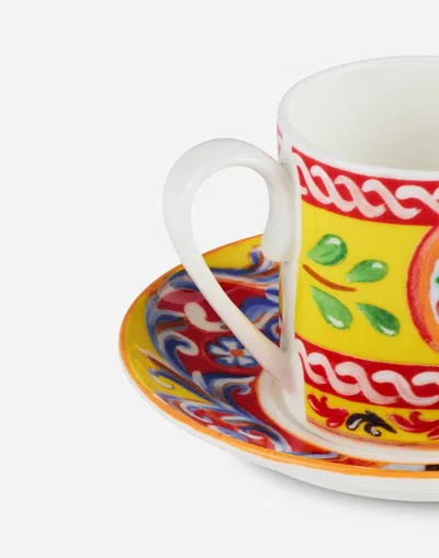 Dolce & Gabbana Fine Porcelain Espresso Set In Multicolor