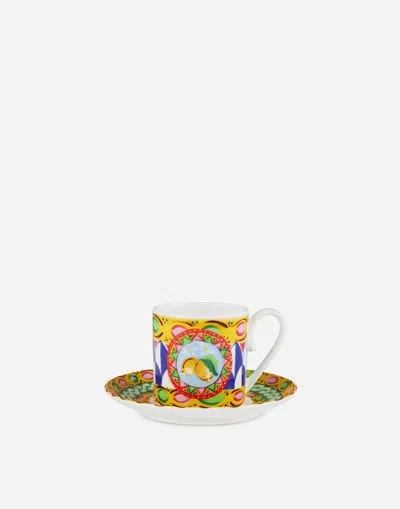 Dolce & Gabbana Fine Porcelain Espresso Set In Multicolor