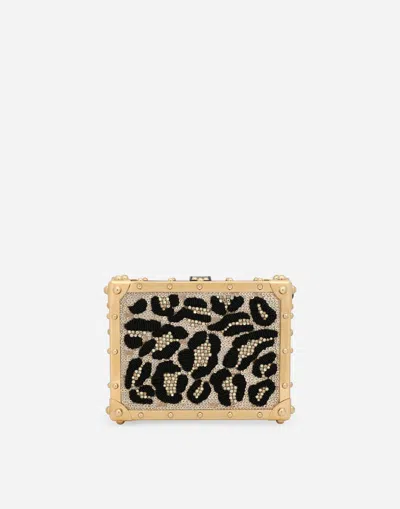 Dolce & Gabbana Satin Dolce Box With Embroidery In Multicolor
