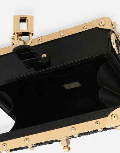 Dolce & Gabbana Satin Dolce Box With Embroidery In Multicolor