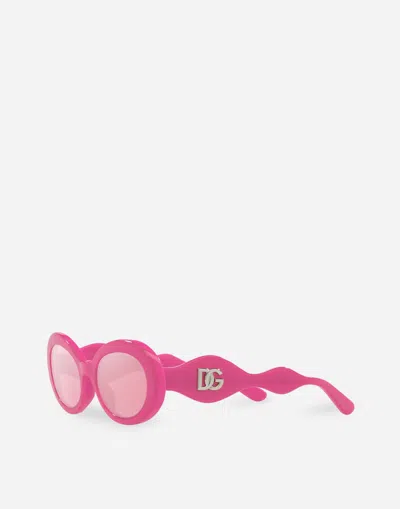 Dolce & Gabbana Dg Crossed Sunglasses In Fuchsia