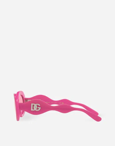 Dolce & Gabbana Dg Crossed Sunglasses In Fuchsia