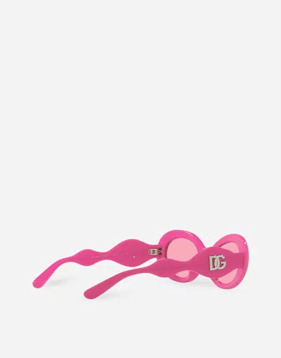 Dolce & Gabbana Dg Crossed Sunglasses In Fuchsia