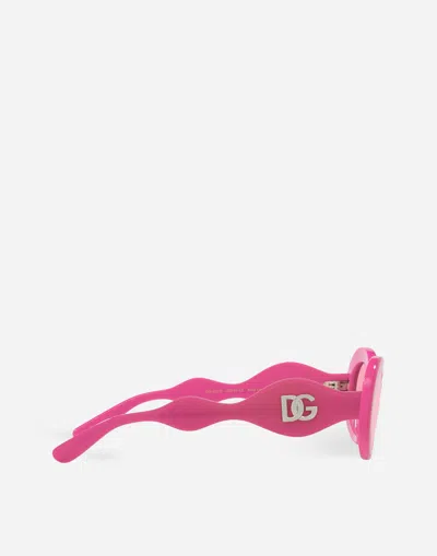Dolce & Gabbana Dg Crossed Sunglasses In Fuchsia