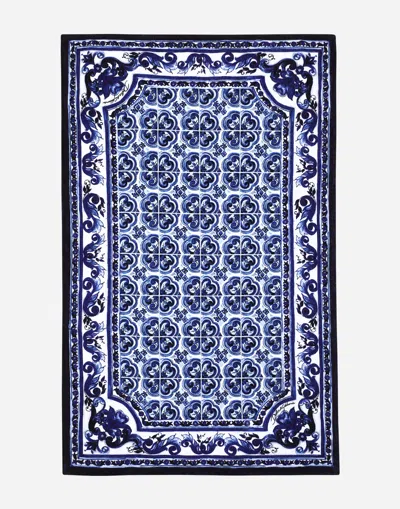 Dolce & Gabbana Terry Cotton Beach Towel In Multicolor