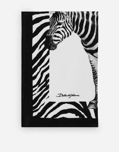 Dolce & Gabbana Terry Cotton Beach Towel In Multicolor