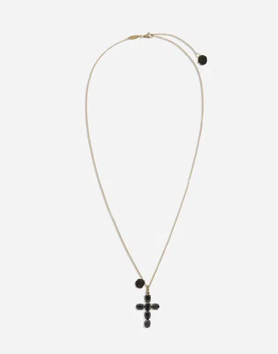 Dolce & Gabbana 18k Yellow Gold Sicily Sapphire Pendant In Gold