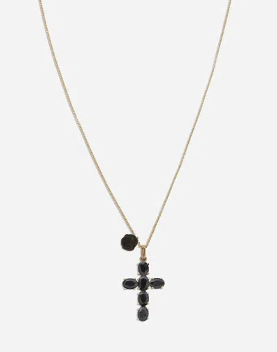 Dolce & Gabbana 18k Yellow Gold Sicily Sapphire Pendant In Gold