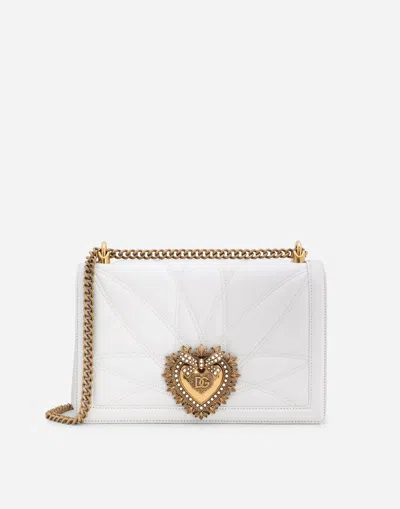Dolce & Gabbana Large Devotion Bag In Nappa Leather In White