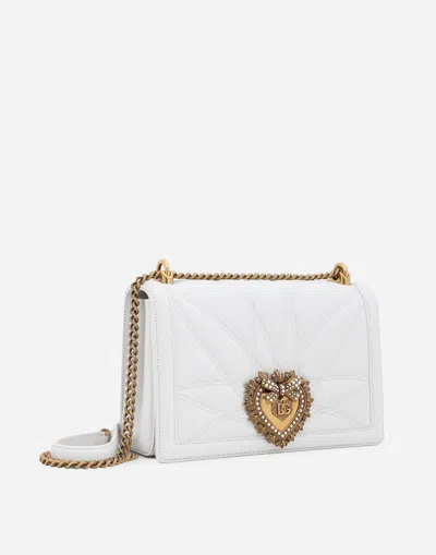 Dolce & Gabbana Large Devotion Bag In Nappa Leather In White