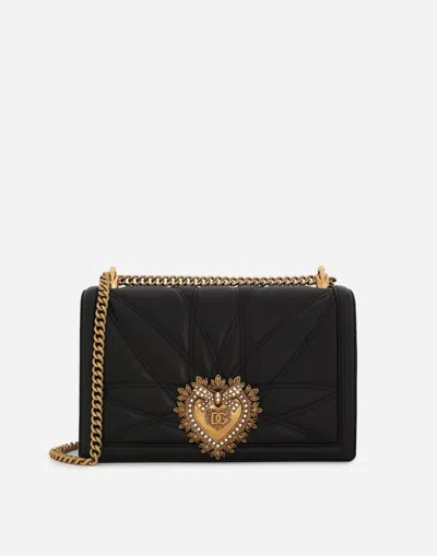 Dolce & Gabbana Large Devotion Shoulder Bag In Black