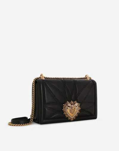 Dolce & Gabbana Large Devotion Shoulder Bag In Black