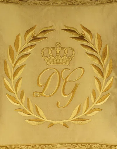 Dolce & Gabbana Mikado Silk Cushion Small In Multicolor