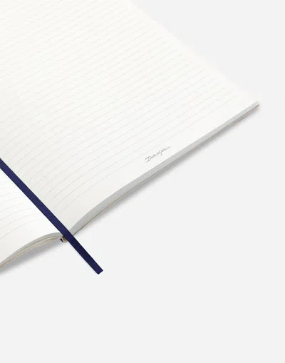 Dolce & Gabbana Large Ruled Notebook Textile Cover In Multicolor