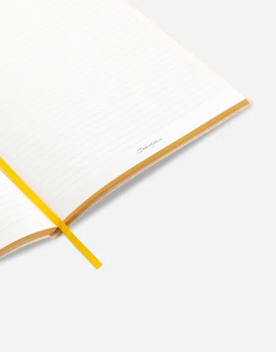 Dolce & Gabbana Large Ruled Notebook Textile Cover In Multicolor