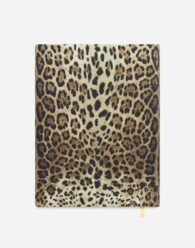 Dolce & Gabbana Large Ruled Notebook Leather Cover Multicolor Unisex Onesize In Multicolor