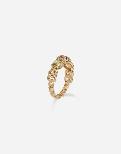 Dolce & Gabbana Anello Raibow 1101 7 In Yellow Gold